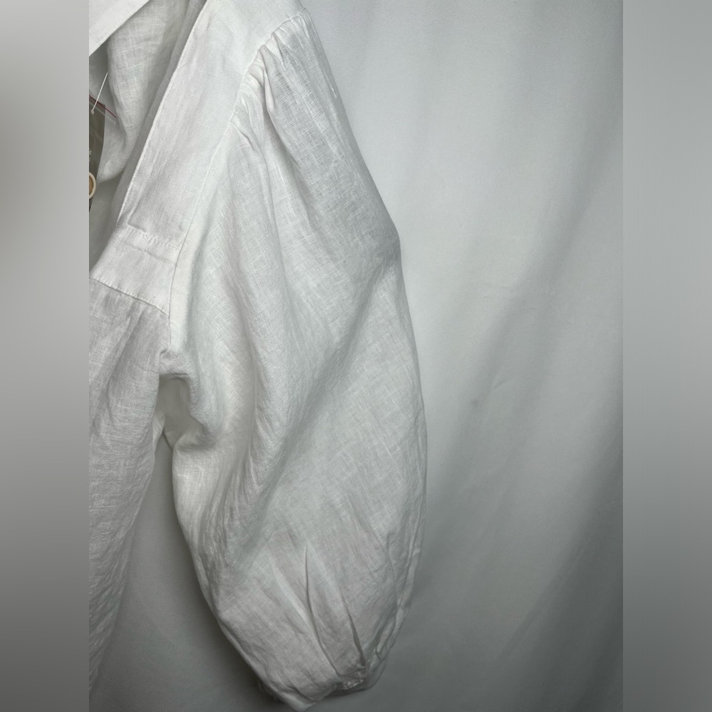 J.CREW Size XXL Squareneck Button-Up top 100% Linen White - Picture 12 of 16